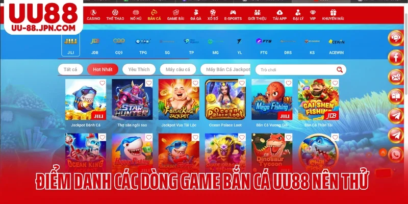 Điểm danh các dòng game bắn cá UU88 nên thử Điểm danh các dòng game bắn cá UU88 nên thử