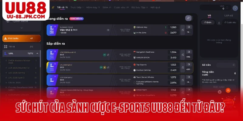 Sức hút của sảnh cược E-Sports UU88 đến từ đâu? Sức hút của sảnh cược E-Sports UU88 đến từ đâu?