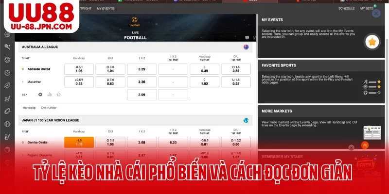 Tỷ Lệ Kèo Nhà Cái Là Gì? Bí Quyết Đọc Kèo Dễ Hiểu Của Cao Thủ UU88 6 Tổng hợp tỷ lệ kèo nhà cái phổ biến và cách đọc đơn giản tại thể thao UU88