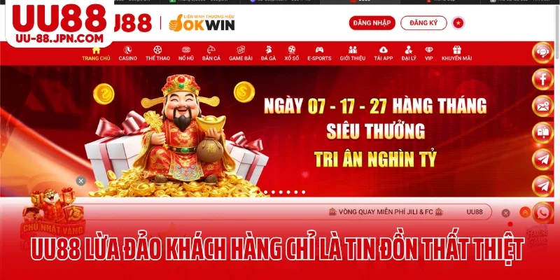 UU88 lừa đảo khách hàng chỉ là tin đồn thất thiệt UU88 lừa đảo khách hàng chỉ là tin đồn thất thiệt